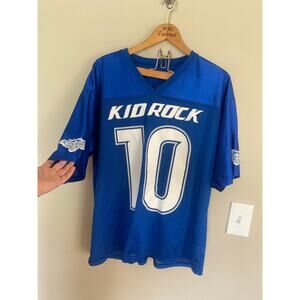 Kid Rock Jersey Shirt Adult Size Large Blue Mesh American Badass F*cks Given 00